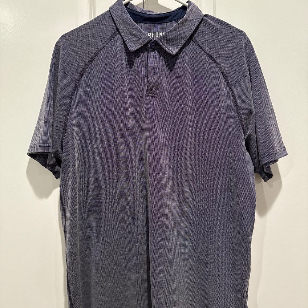 Rhone Delta Pique Polo Purple Large Golf